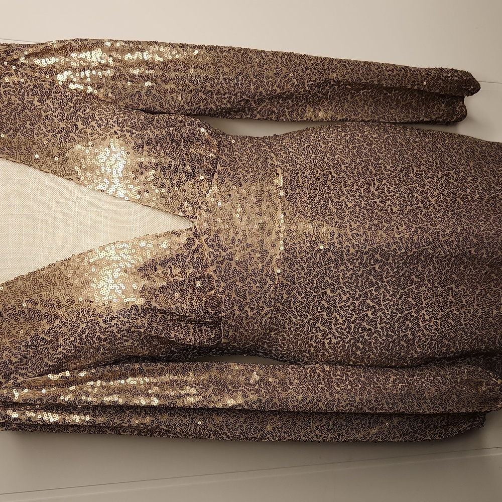 Altar'd State Gold Sequin Long Sleeve Dress - Picture 2 of 12